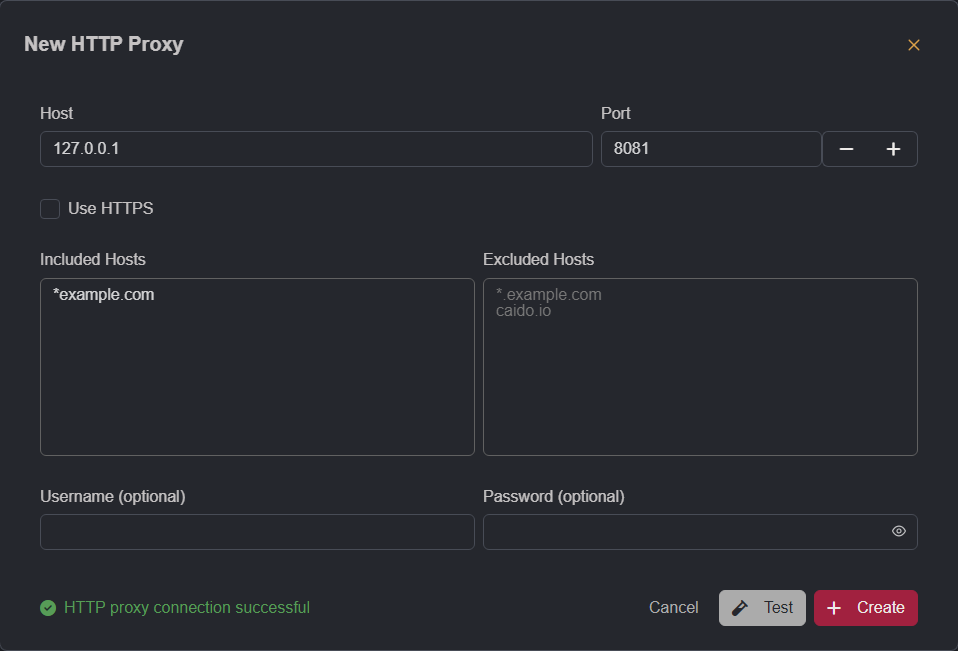 Upstream HTTP proxy.