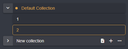 A new Collection table row.
