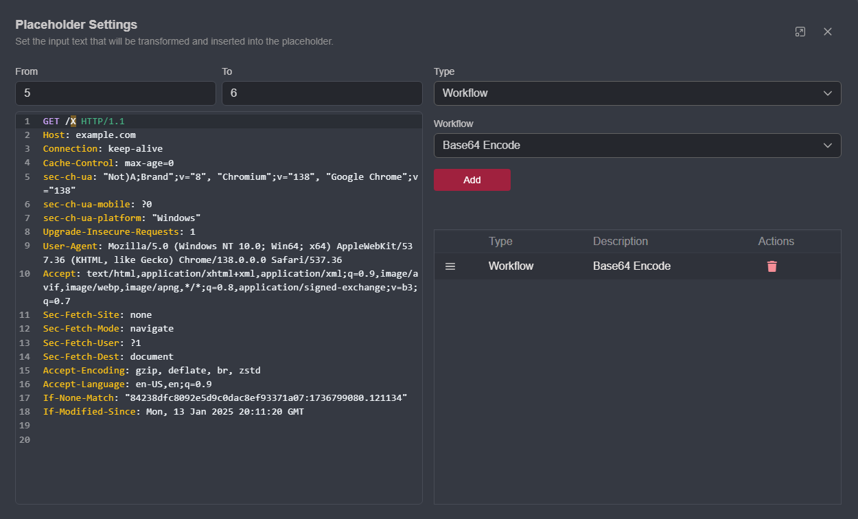Applying a Workflow to a Replay request.