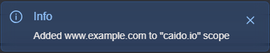 Scope Preset addition toast message.